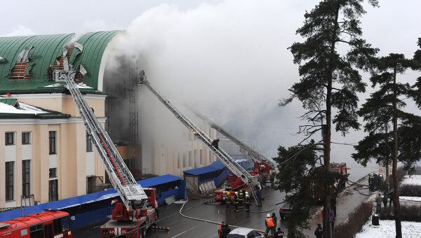 Пожар в здании вокзала в Зеленогорске