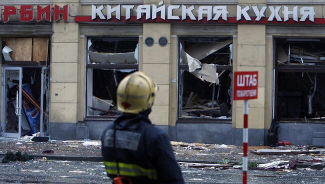 Взрыв газового баллона в ресторане Харбин в Санкт-Петербурге