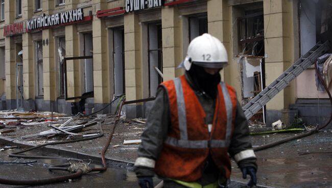 Взрыв газового баллона в ресторане Харбин в Санкт-Петербурге