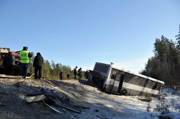 Авария на трассе Скандинавия в Ленинградской области