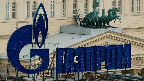 Реклама Газпрома в центре Москвы