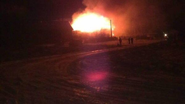 Пожар в жилом доме в Сергиево-Посадском районе Подмосковья
