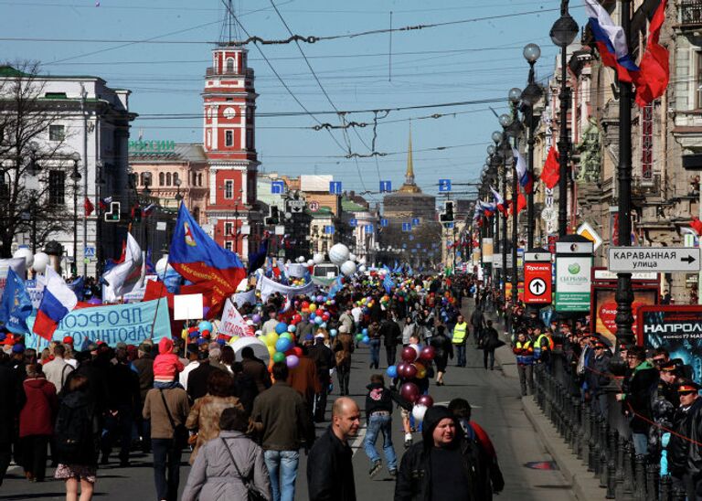 Первомайские шествия в Санкт-Петербурге