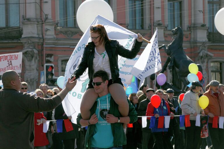 Первомайские шествия в Санкт-Петербурге