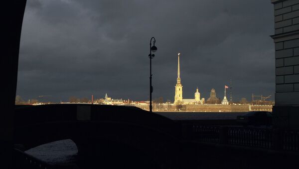 Вид на Петропавловскую крепость в Санкт-Петербурге