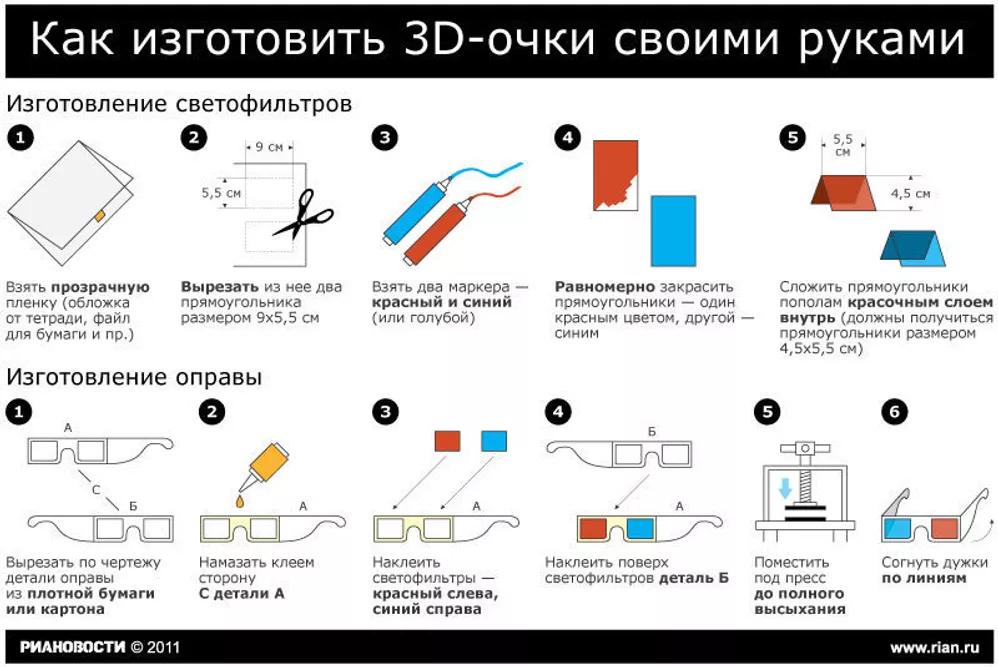 Как изготовить 3D очки своими руками