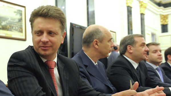 Министр транспорта РФ Максим Соколов на встрече президента России с членами утвержденного правительства РФ