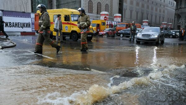 Прорыв водопровода в Москве
