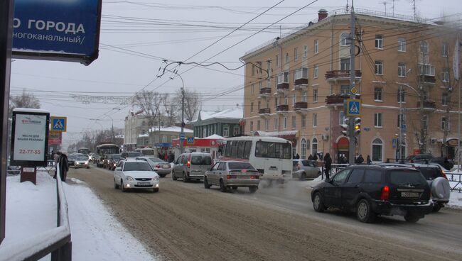 Перекресток проспекта Ленина и улицы Учебной в Томске