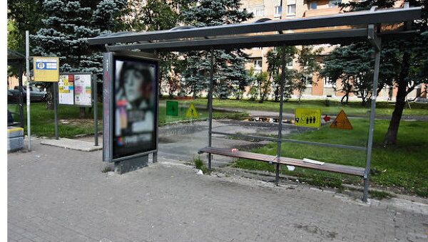 Остановка общественного транспорта в Санкт-Петербурге