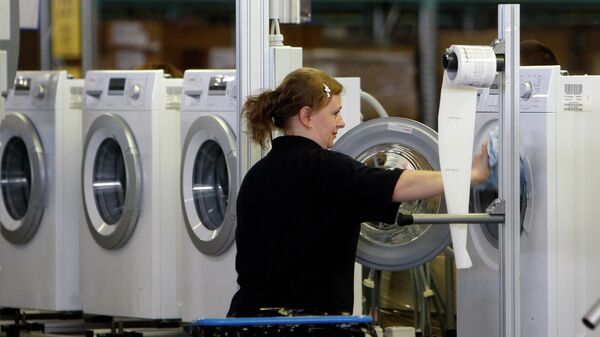 Сборка стиральных машин Bosch на заводе в Стрельне