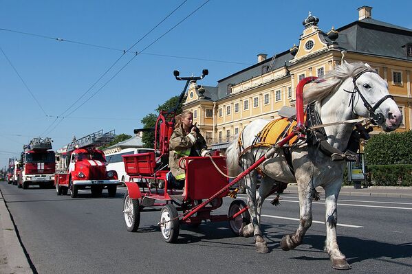 Празднование Дня пожарной охраны Санкт-Петербурга на Васильевском острове