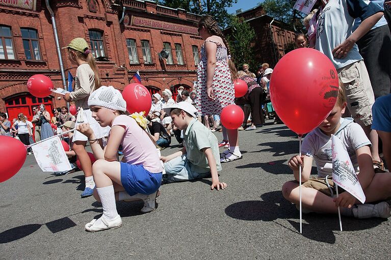 Празднование Дня пожарной охраны Санкт-Петербурга на Васильевском острове