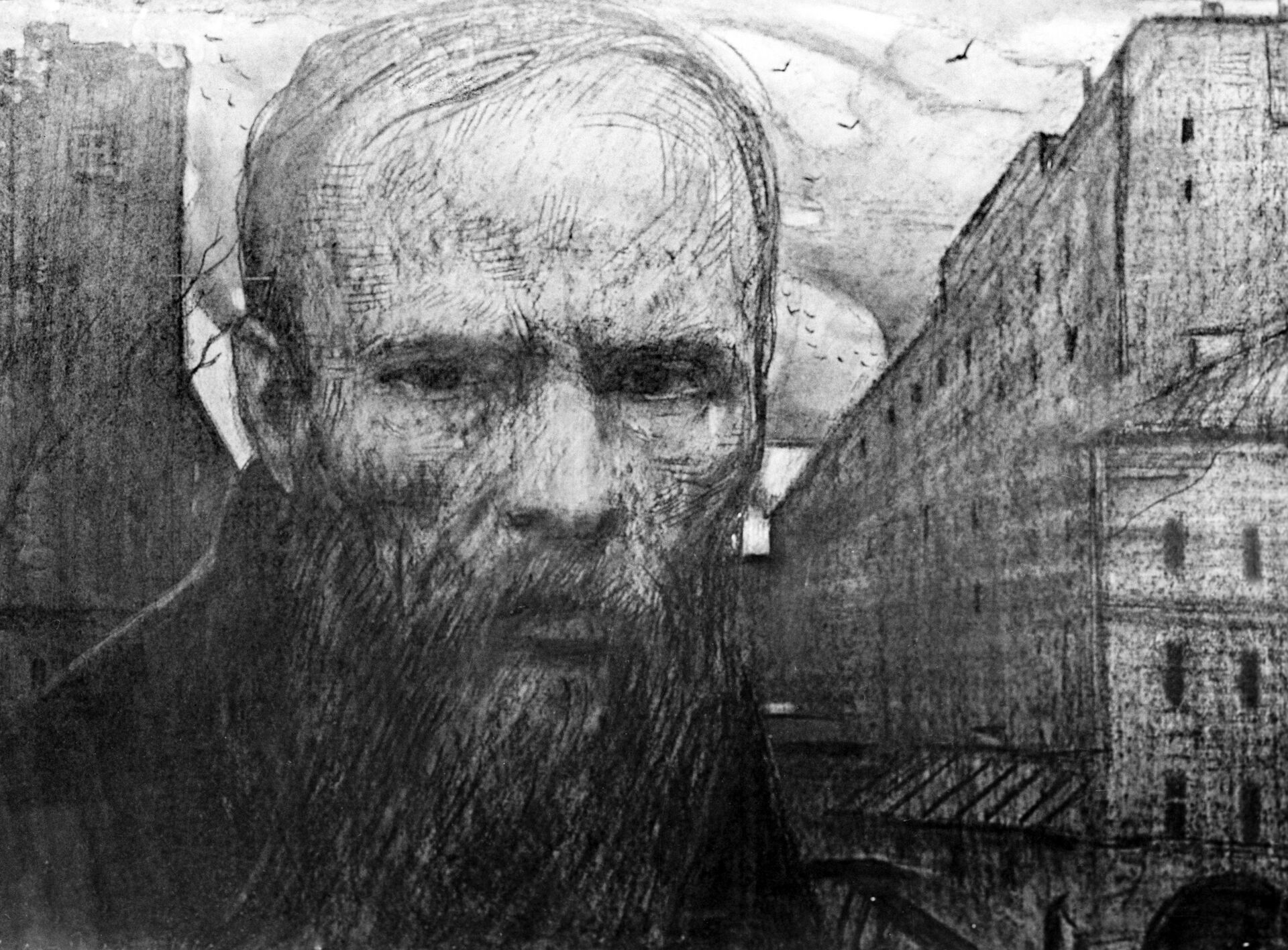 Рисунок Федор Достоевский - РИА Новости, 1920, 13.06.2021