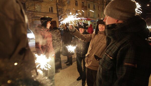 Томичи на улицах города в новогодние праздники