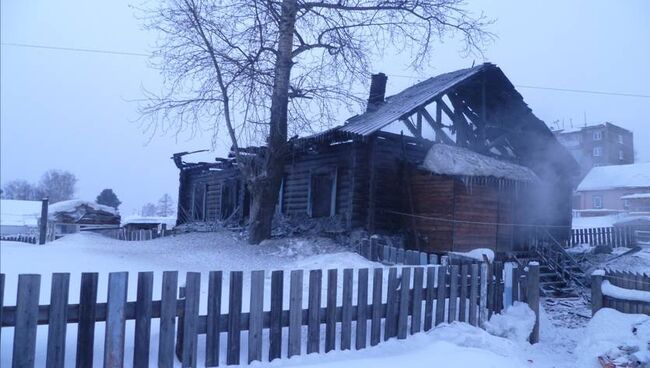 Пожар в жилом доме в Моряковке