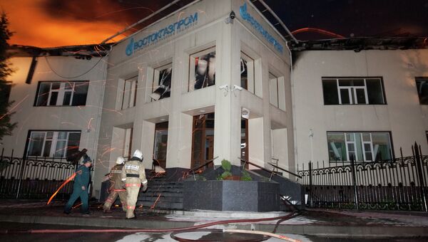 Пожар в здании ОАО Востокгазпром в Томске