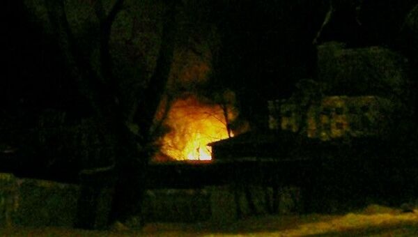 Пожар в деревянном доме под Томском, архивное фото