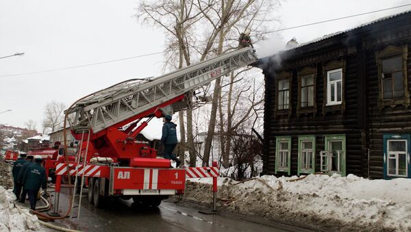 Пожар на улице Аптекарской в Томске