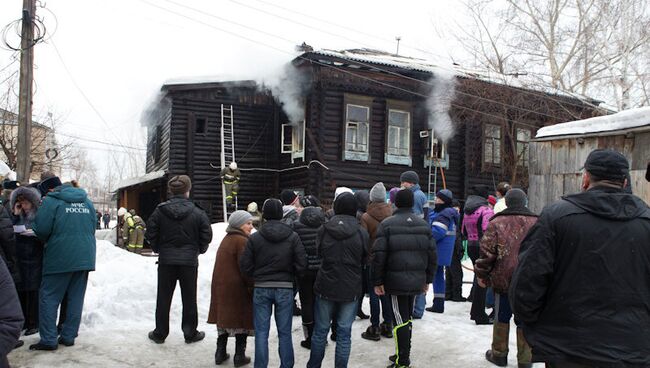 Пожар на переулке Аптекарском в Томске