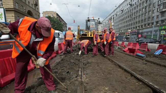 Модернизация трамвайных путей в Москве