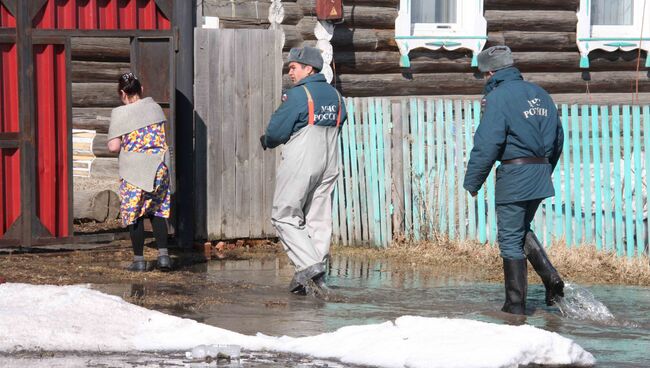 Паводковая обстановка около поселка Эушта