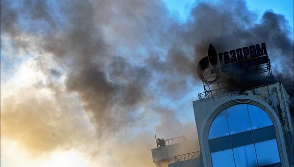 Пожар в бизнес-центре, который занимает компания Газпром инвест Запад