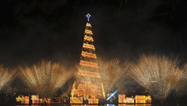 В Рио-де-Жанейро зажглась самая большая елка в мире‎