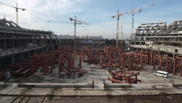 Строящийся стадиона Зенит-Арена в Санкт-Петербурге