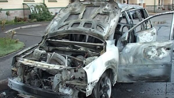 Автомобиль, сожженный в Санкт-Петербурге