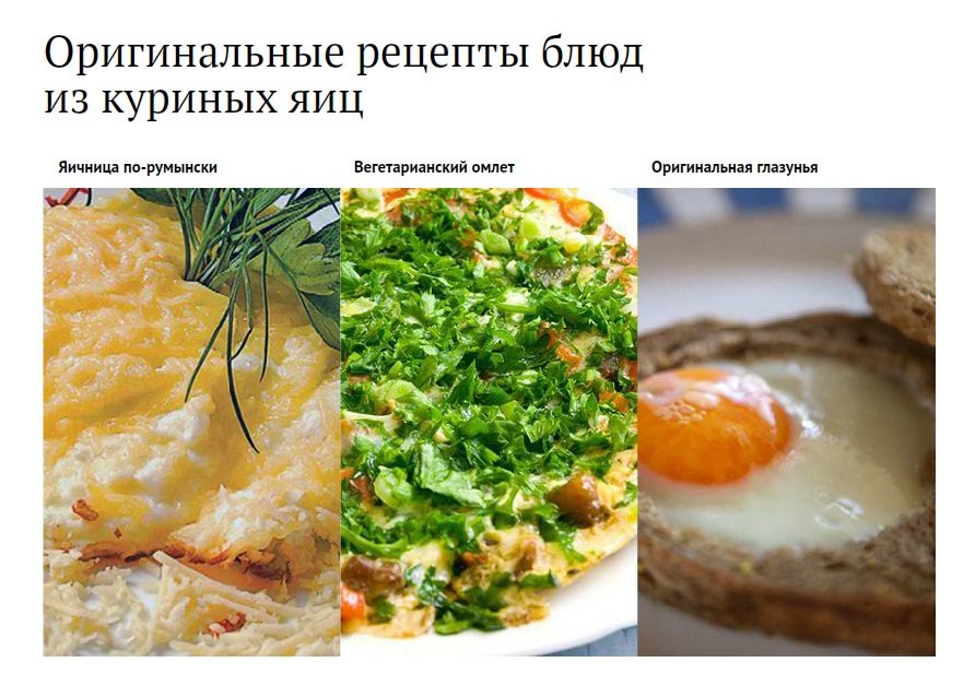 Оригинальные рецепты блюд из куриных яиц