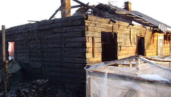 Пожар в деревне Кудринка Томской области 