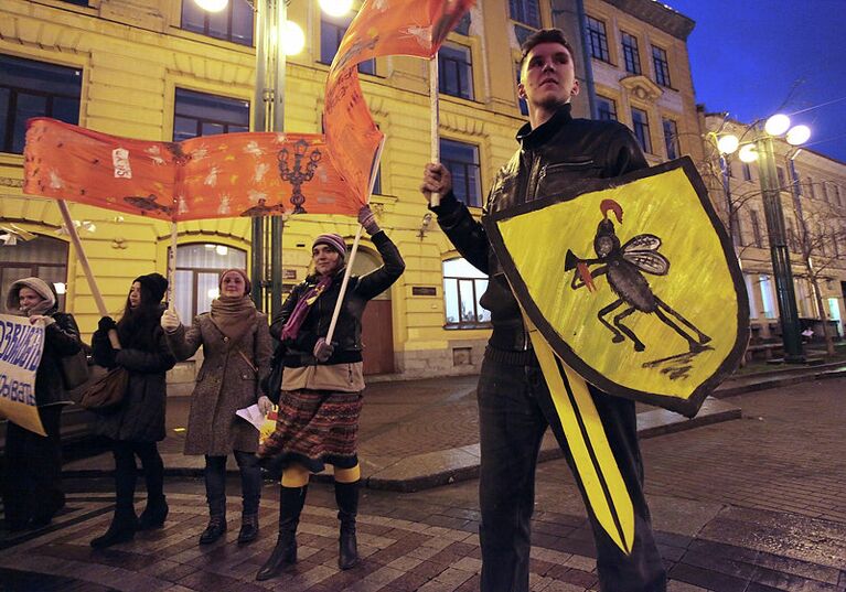 Митинг студентов академии им. А.Л. Штиглица в Санкт-Петербурге