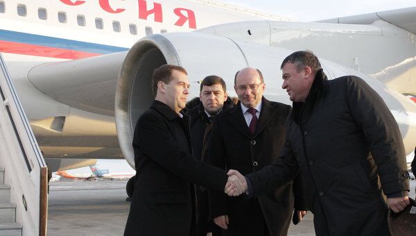 Президент РФ Д.Медведев прибыл в Екатеринбург