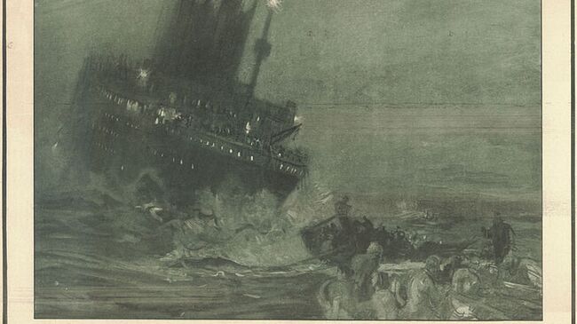 Открытка Титаник тонет Открытка Титаник тонет