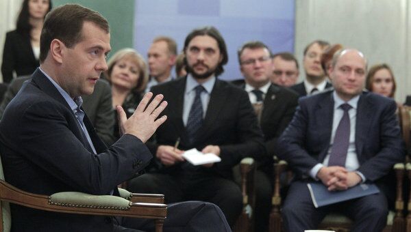 Президент РФ Д.Медведев встретился с представителями малого бизнеса и активом Единой России