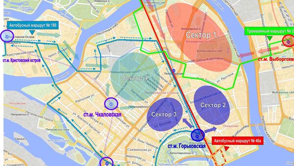 Схема транспортного обслуживания Петроградского района
