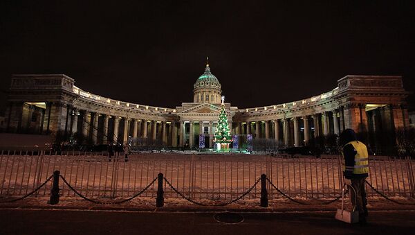 Празднование Рождества Христова в Санкт-Петербурге, архивное фото.