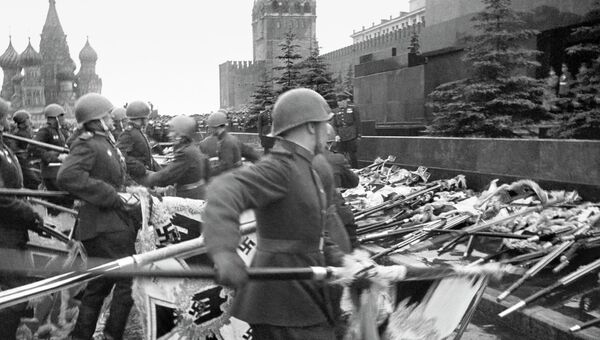 Парад Победы 1945 года в Москве. Архивное фото