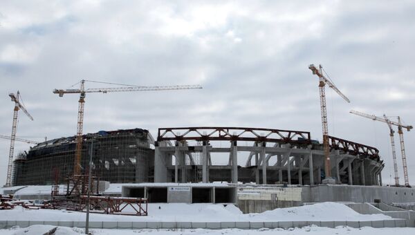 Строительство стадиона Зенит-Арена в Санкт-Петербурге. Архив