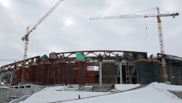 Строительство стадиона Зенит-Арена в Петербурге. Архив