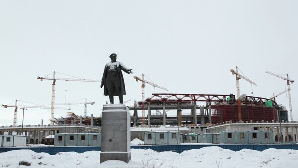 Строительство стадиона Зенит-Арена в Петербурге. Архив