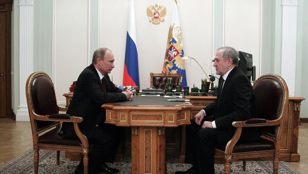Встреча президента РФ В.Путина с полпредом в СЗФО В.Булавиным