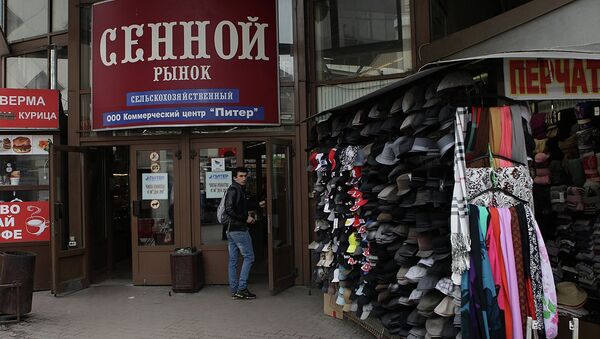 Сенной рынок в Петербурге, где произошла массовая драка