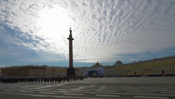 Во время Генеральной репетиции парада Победы в Санкт-Петербурге