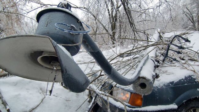 Последствия ледяного дождя в Москве