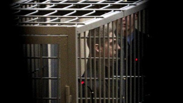 Владислав Ковалев в зале Верховного суда Белоруссии на оглашении приговора в совершении теракта 