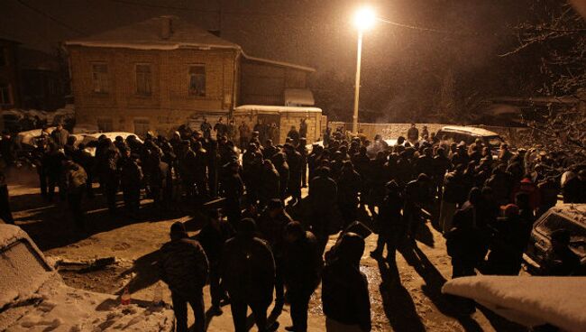 Митинги сторонников Аллы Джиоевой в Цхинвале