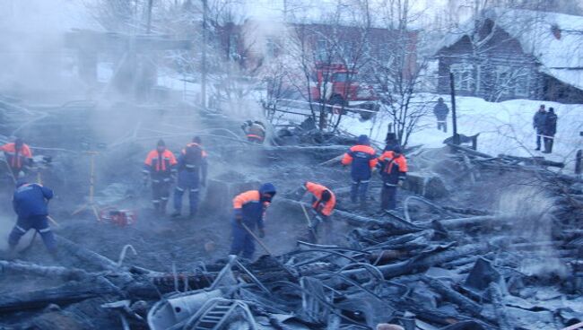 Пожар в доме ветеранов. Село Подъельск. Республика Коми. Архив