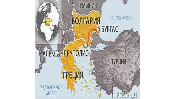 Карта проекта Бургас-Александруполис